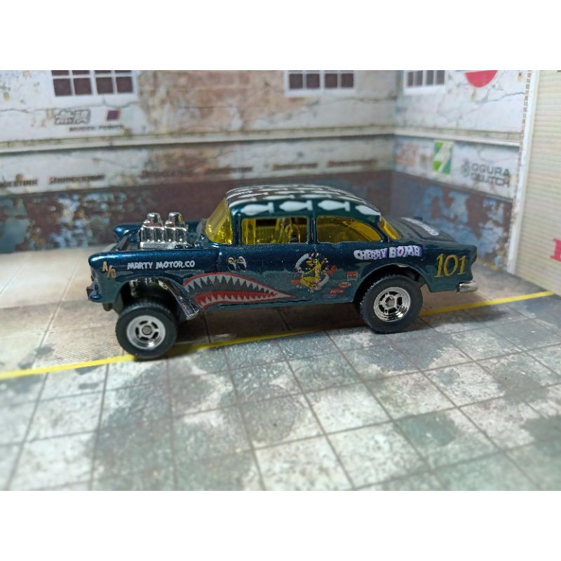 Hot Wheels 55 Chevy Bel Air Gasser custom Cherry Bomb