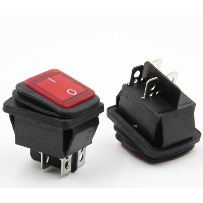 On Off RL2 KCD4-2X1N Waterproof Ship Type Switch 4p with light 4 foot rocker