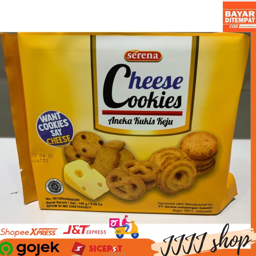 

Serena Cheese Cookies Biskuit Snack Rasa Keju 150gr