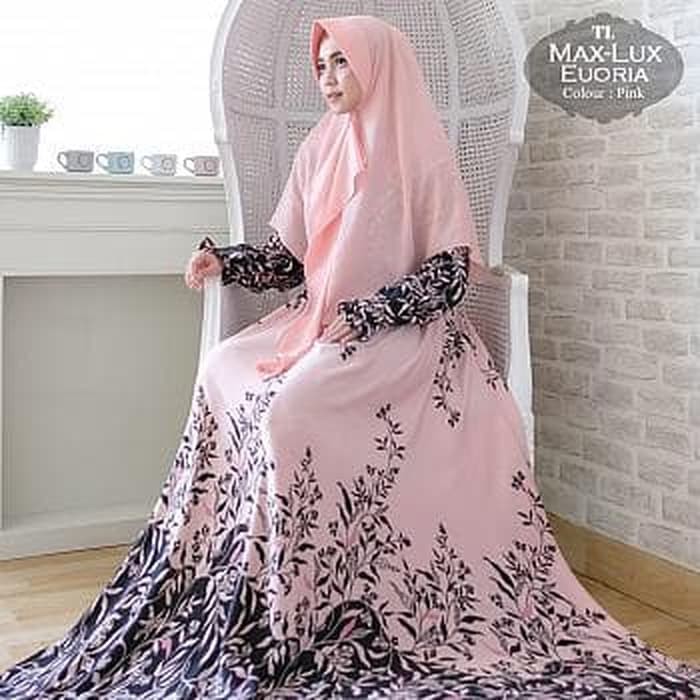 (Promo) Set Syari Putih Polos MAXMARA [Syari Max Lux Evoria Pink TL] gamis muslim wanita maxmara pin
