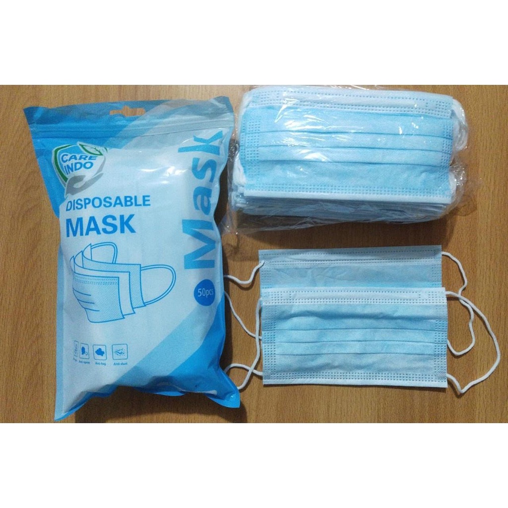 Ccare Masker 3Ply Hitam - 50 Pcs