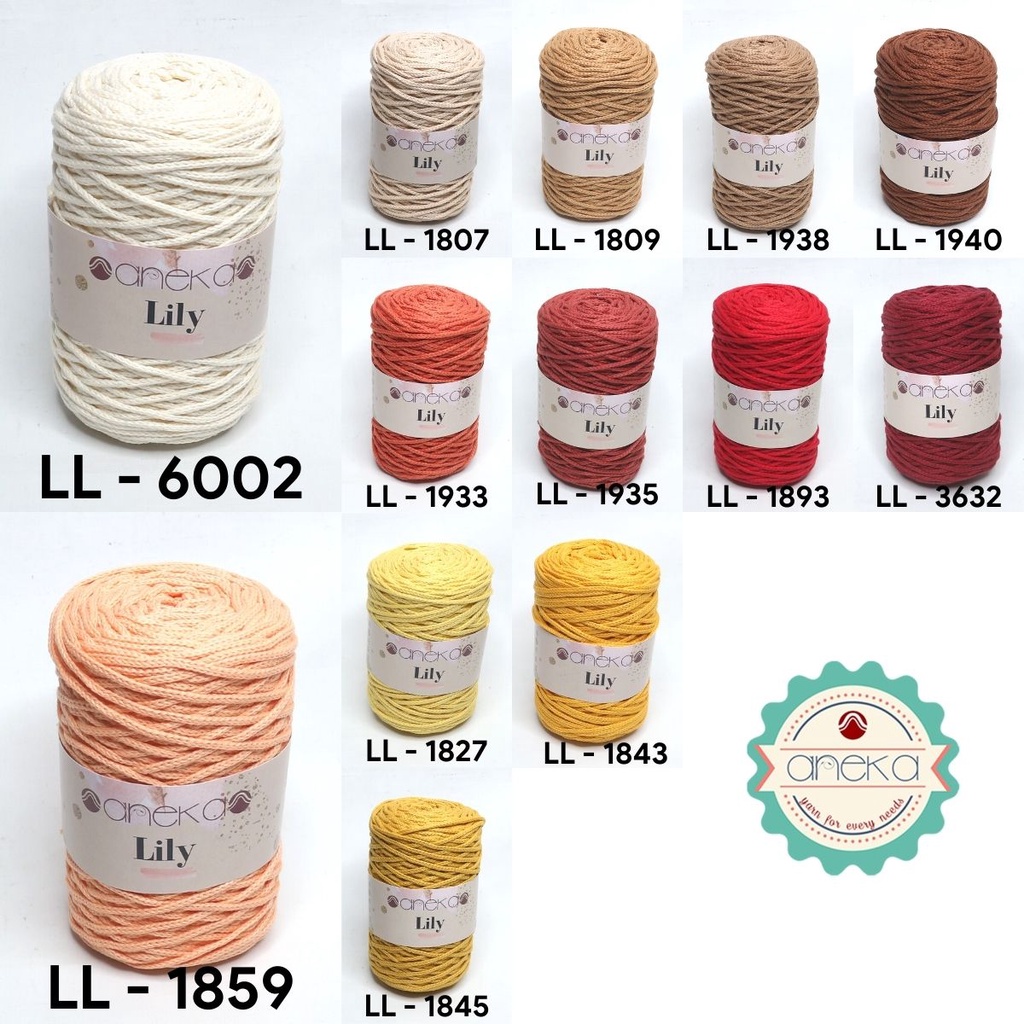 KATALOG - Benang Rajut Lily / Lili / Tambang / Macrame Cotton Rope Yarn