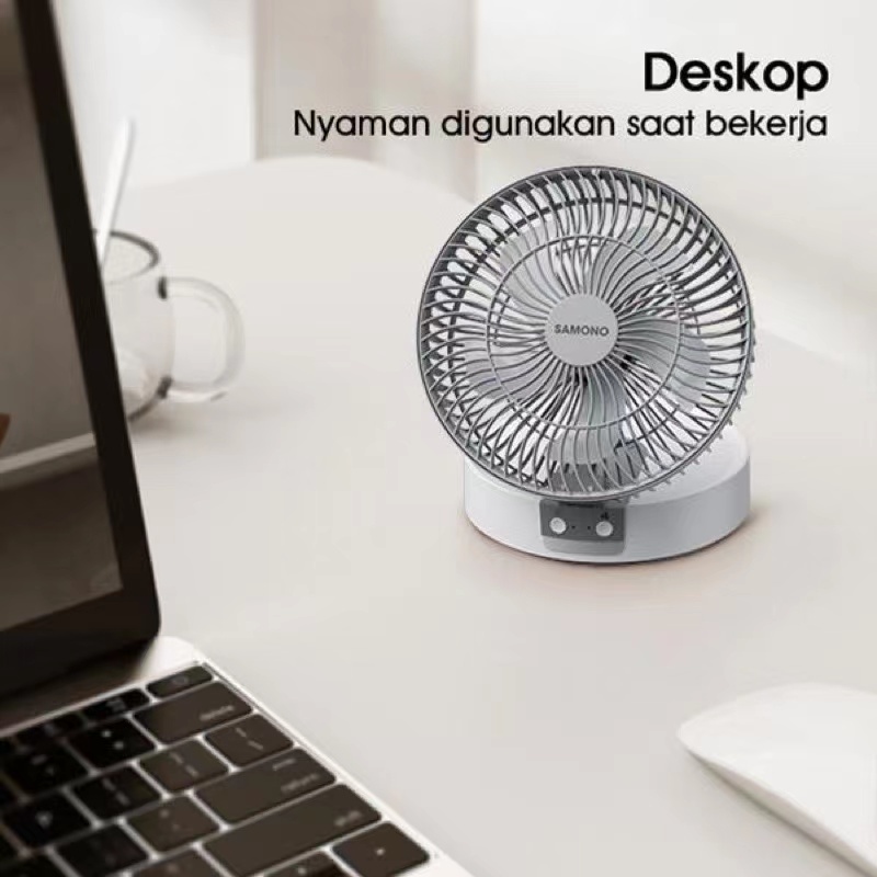 Samono Kipas Multifungsi USB Charge 3 Tingkat Kecepatan Portable Fan Bisa Dilipat Design Ergonomis SW-DF03 Grey