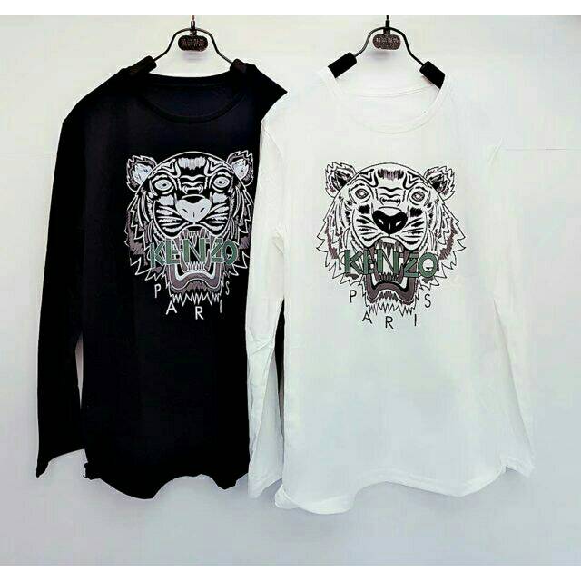 New Kaos baju tshirt atasan lengan panjang cewek wanita kenzo paris 2 warnq