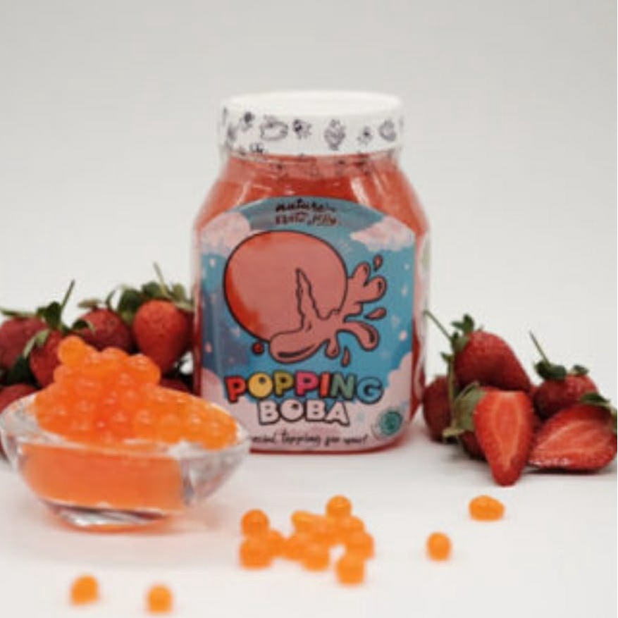 

Nata jelly popping poping Bobba boba bubble Babel pecah di mulut Starwberry 500g