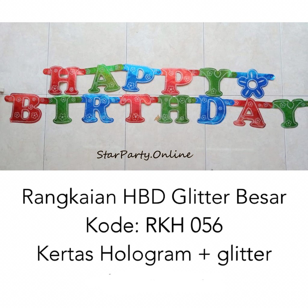 Rangkaian Banner HBD Glitter Besar /Rangkaian Birthday /Tulisan Happy Birthday