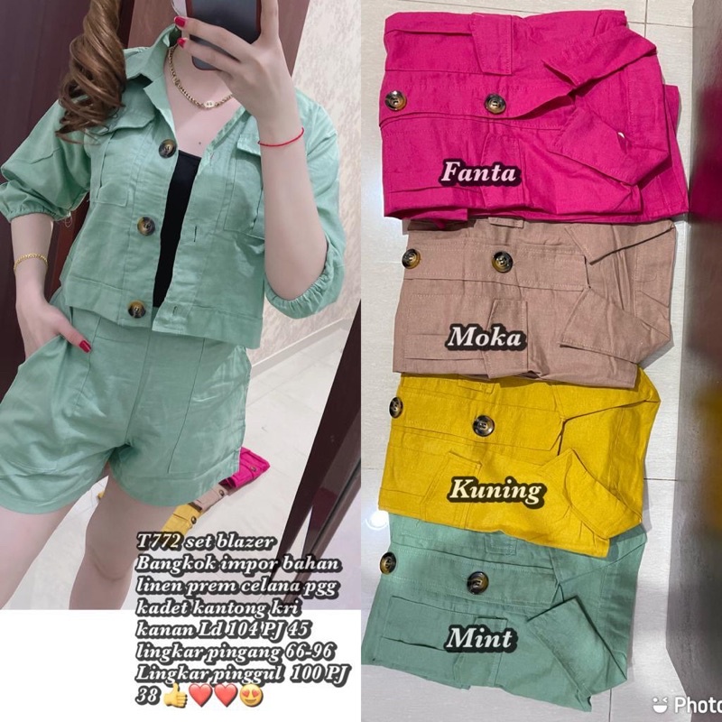 SET BLAZER BANGKOK THAILAND IMPORT BAHAN LINEN PREMIUM