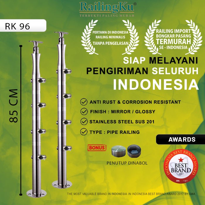 Railing Tangga Pipa Jari Jari Tiang Railingku RK 96 Anti Karat
