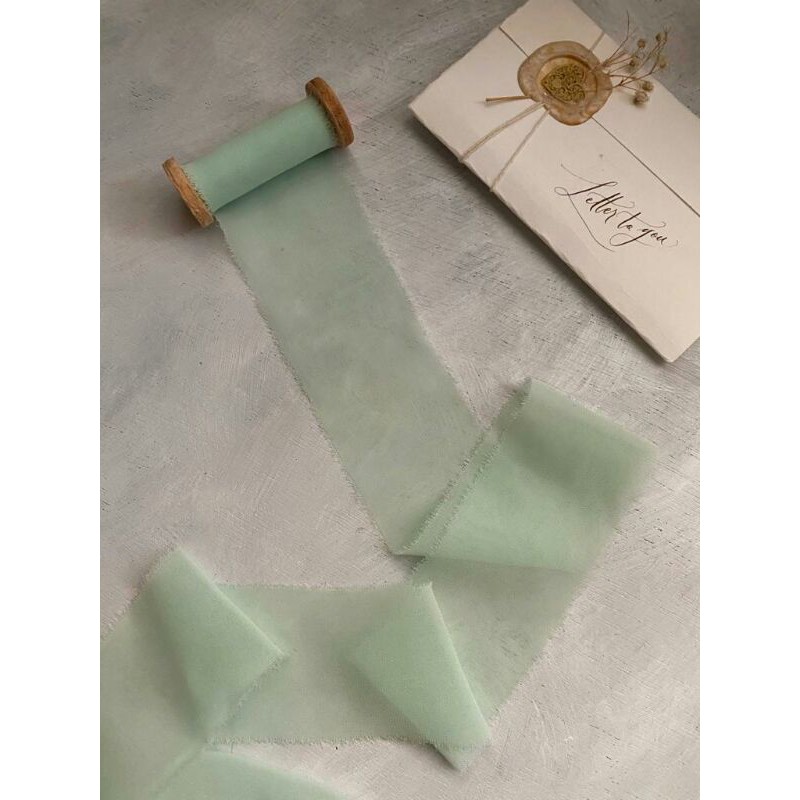 

ribbon in spearmint - wedding ribbon / calligraphy ribbon / vows ribbon / pita buket / styling