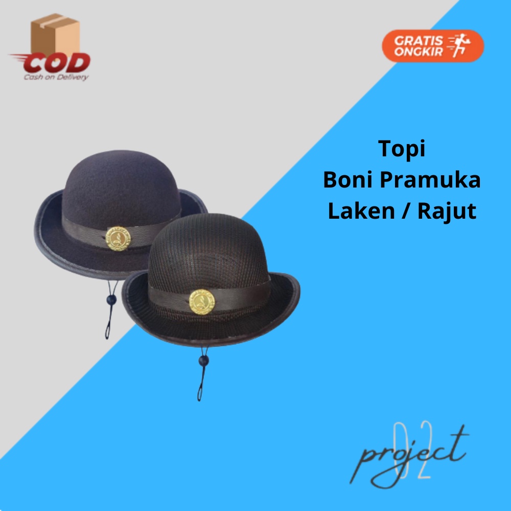 Topi Boni Pramuka Laken Rajut