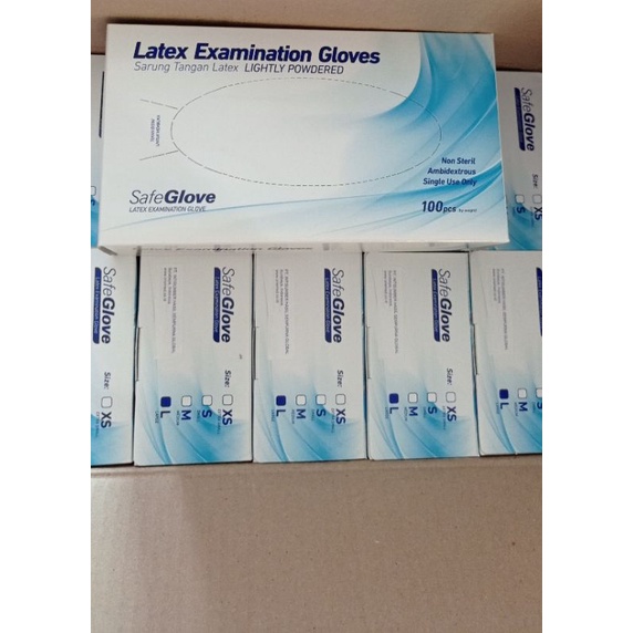 Handscoon / Sarung tangan Latex Disposible Gloves  isi 100 Pcs