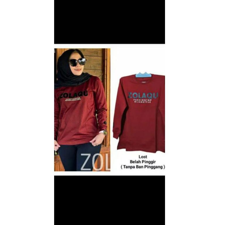 1.1 FLASH SALE KAOS WANITA MURAH ZOLAQU TERBARU HITAM GARIS