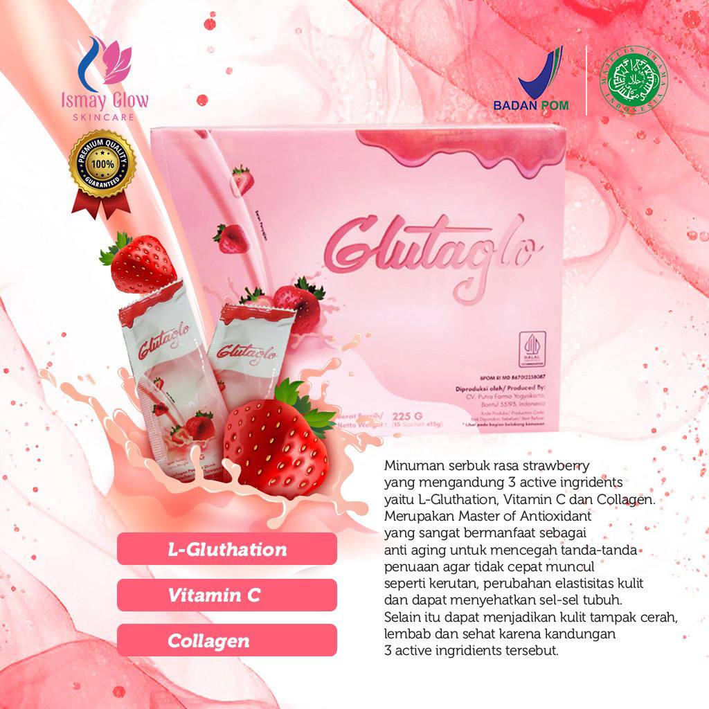 Glutaglo Collagen Drink, Minuman Kolagen Pemutih Badan BPOM Halal dan Terbaik Whitening Collagen Dri