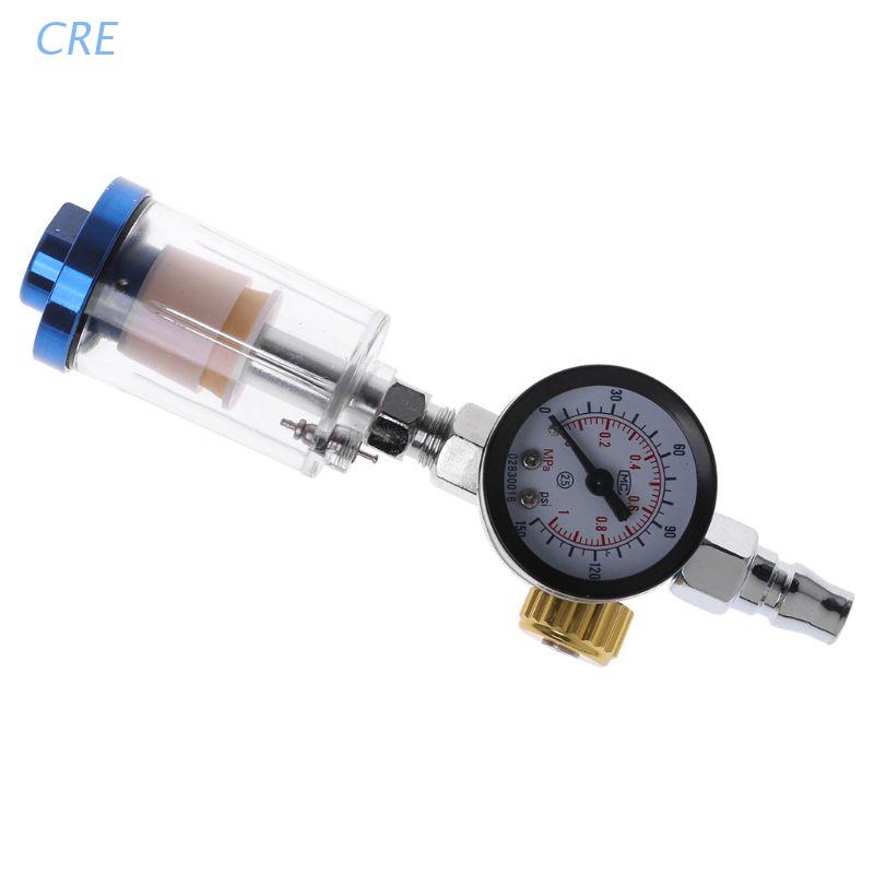 Cre Regulator Pengukur Tekanan Udara + Filter Pemisah Air / Minyak Untuk Spray Gun