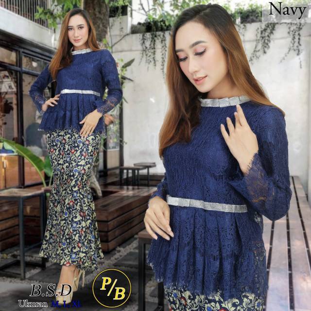setelan kebaya BSD (atasan kebaya brukat + rok duyung)