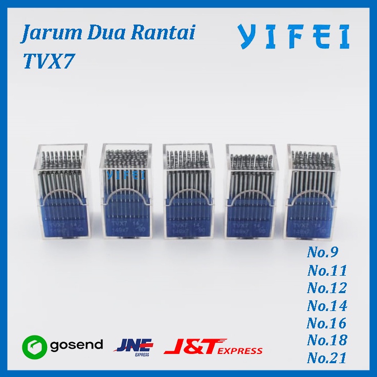 Jarum Mesin jarum dua rantai DALI TVX7 No#9#11#12#14#16#18#21/Jarum MH - 9