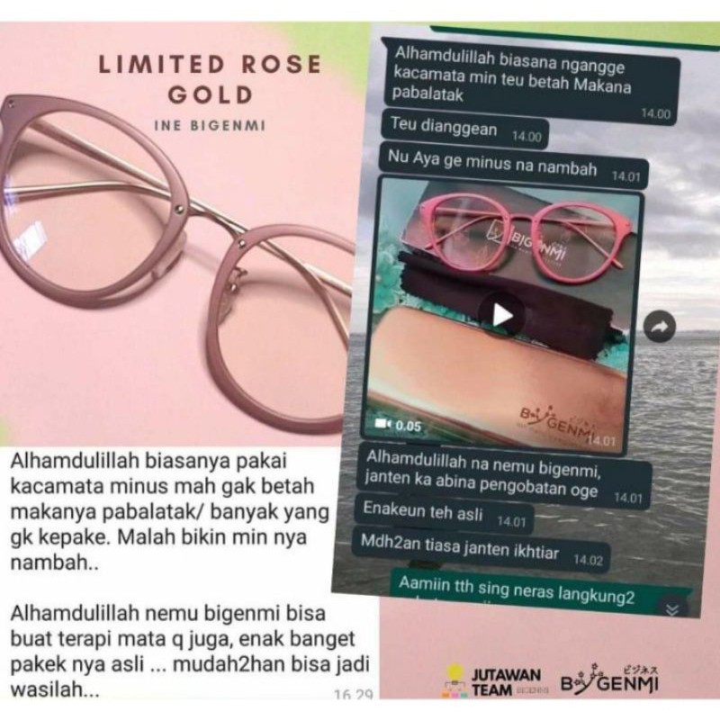 KACAMATA KESEHATAN BIGENMI FULL ROSE GOLD