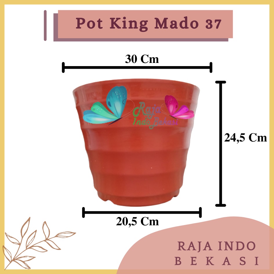 Pot King Mado 37 Putih Merah Bata Coklat Terakota Teracota Teraccota Diameter Atas 30 Cm Garden Of Love Pot Plastik Besar Jumbo 40 50 60 Cm Untuk Tanaman Murah Grosir