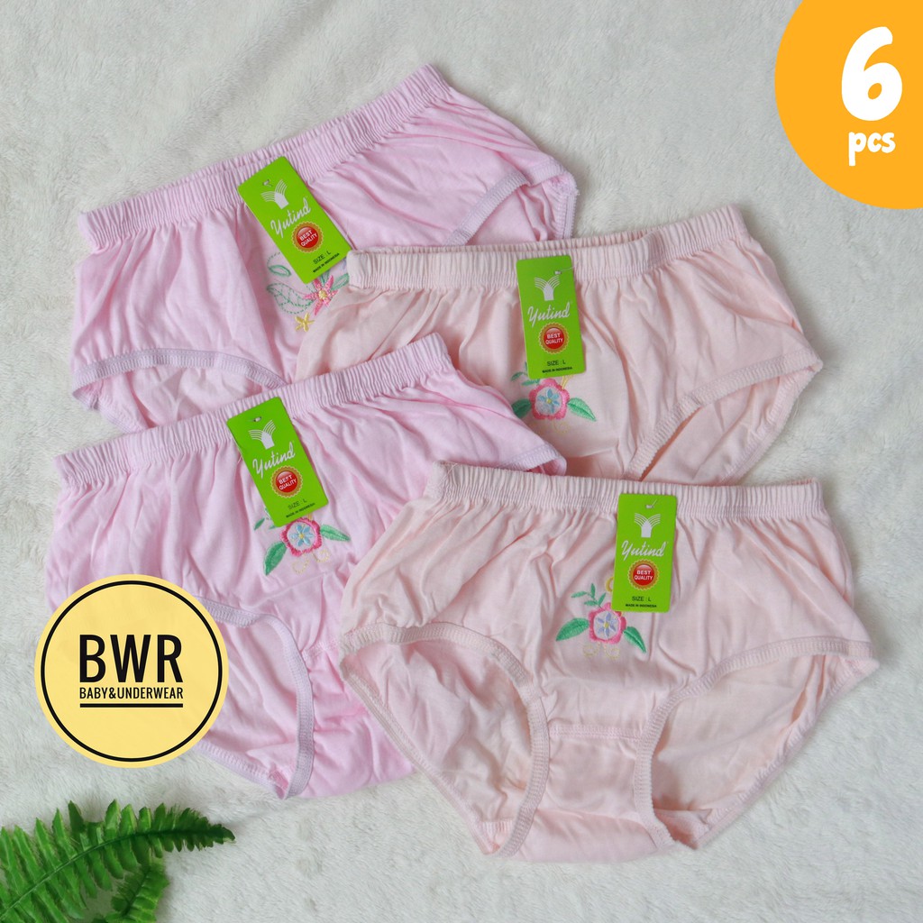 [ 6pc ] CD YUTIND BORDIR | Celana Dalam Wanita Dewasa [VI IA3-HA3] Motif Bordir