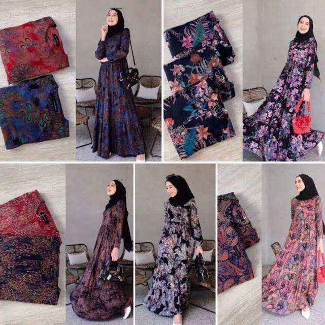 Amara dress by gonegani READY lisi roar rain paradise moss luxury solem flowers by gonegani