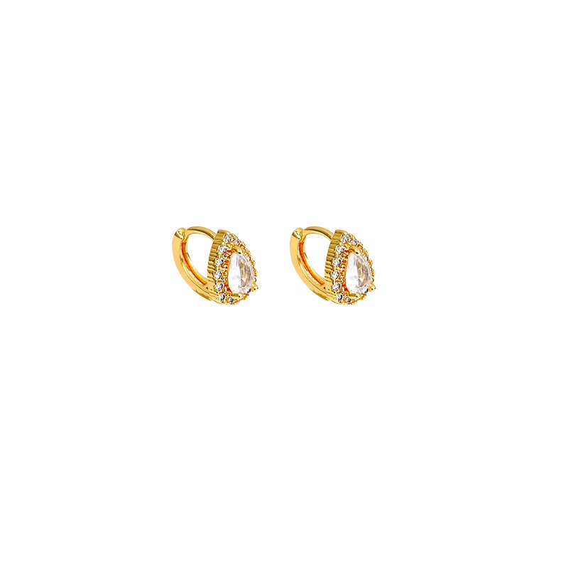 Anting Tusuk Sterling silver 925 Desain Hati Hias Zircon Untuk Wanita