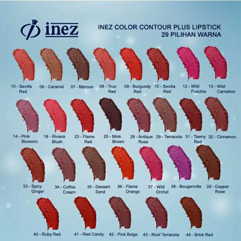 LIPSTIK INEZ/Inez Color Contour Plus Lipstick 29 Pilihan Warna (1) New Case,inez kosmetic,INEZ