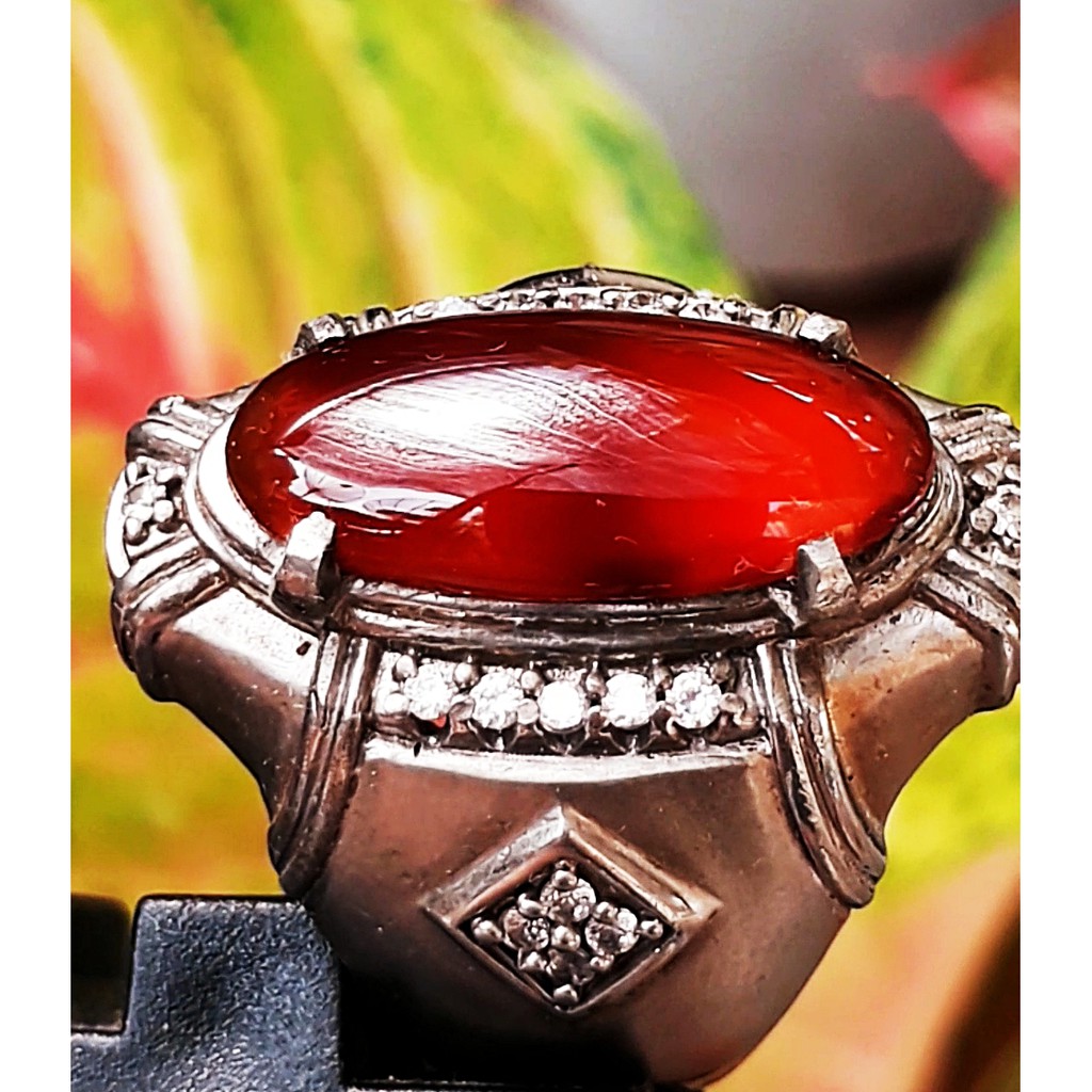 OBI MERAH batu akik natural bacan obi merah super size 19mm