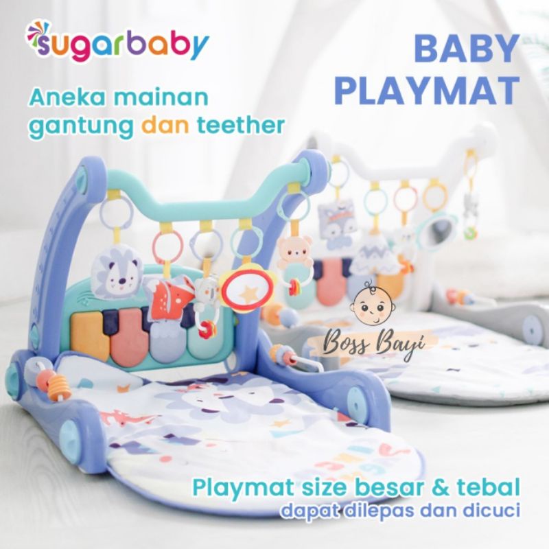 SUGARBABY - 2in1 Baby Walker + Playmat / Dua Fungsi Alat Bantu Jalan dan Alas Bermain Bayi