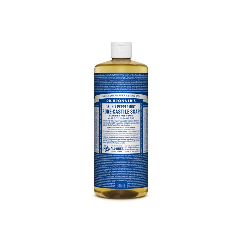 Dr Bronners Peppermint Pure Castile Liquid Soap Dr. Bronner's