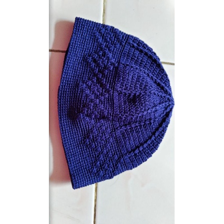 *TAJALI* Peci Rajut motif Mozaik Handmade Polos