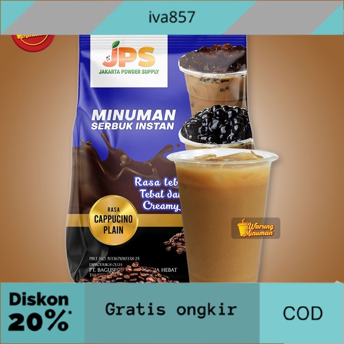 

PROMO Bubuk Minuman 1 kg Cappucino Cappuccino Kopi JPS Plain Tanpa Gula GRATIS ONGKIR