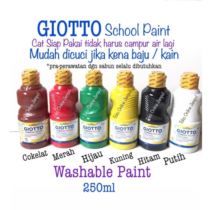 

(DISKON TERMURAH) 250ml Washable Paint Cat Air SCHOOL PAINT GIOTTO 5308xx ATK0950GT - Cokelat