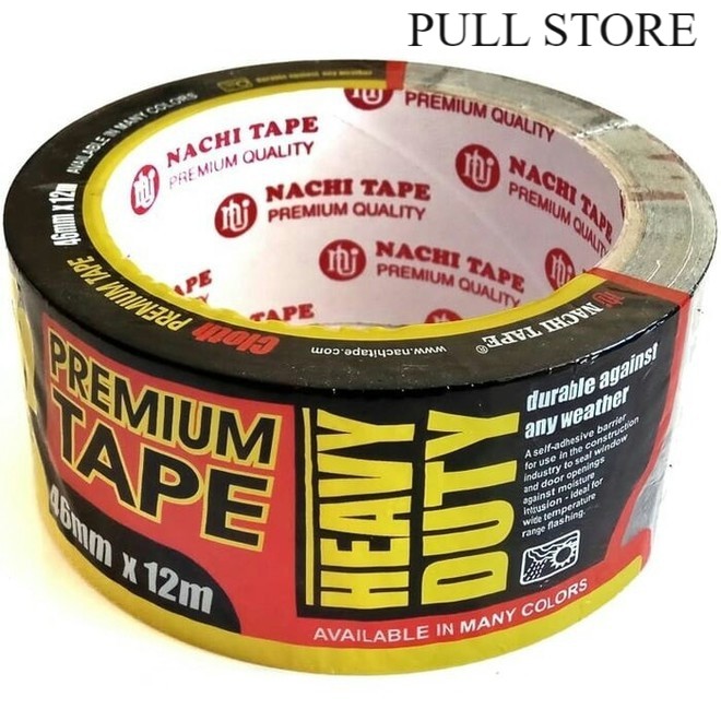 

(186 GRAM) Lakban Hitam Nachi Tape Cloth Premium Tape/ Isi Tebal 46 mm x 12 m