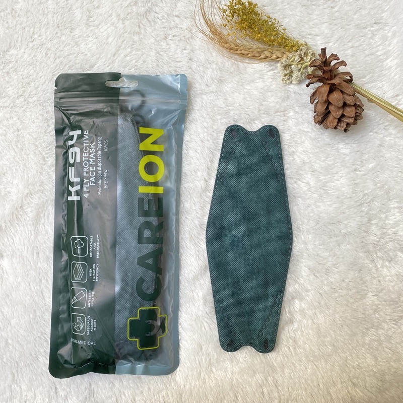 MASKER KF94 HIJAU BOTOL KF94 CAREION 4PLY PROTECTIVE MASK