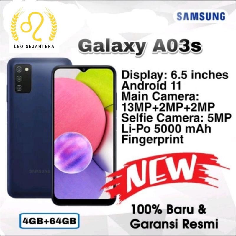Samsung A03s Ram 4gb 64GB Batere 5.000 baru IMEI ok garansi resmi Samsung SEIN 1 tahun