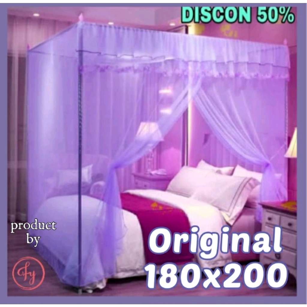 (PROMO) KELAMBU KOTAK GANTUNG POLOS UKURAN 180x200 cm / KELAMBU KASUR ANTI NYAMUK