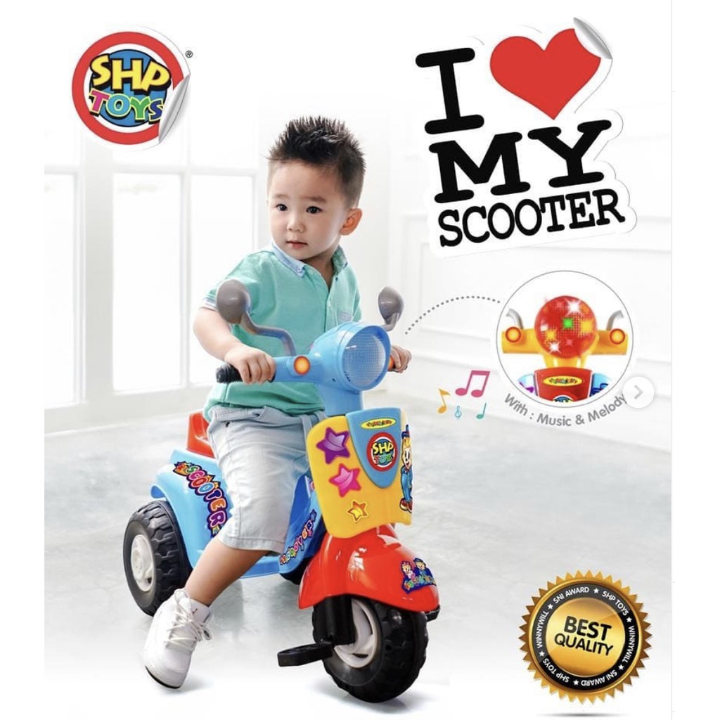 scooter SHP 609 Mainan Anak  Sepeda Roda Tiga Vespa  