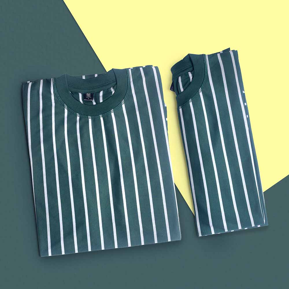 Kaos Salur Pria Dewasa Katun Combed 30S Lengan Pendek Baju Blaster Distro Oblong Stripe Motif Garis-garis Tanpa Kerah M L XL Vertikal Horizontal