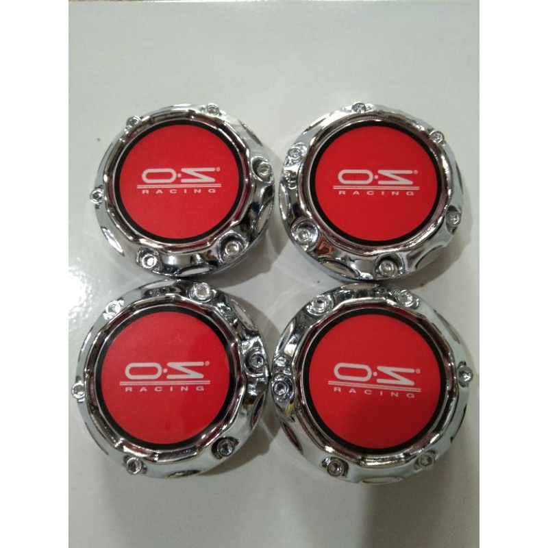 Dop center velg logo OZ RACING. Variasi cembung Croom. Diameter 6,5 cm