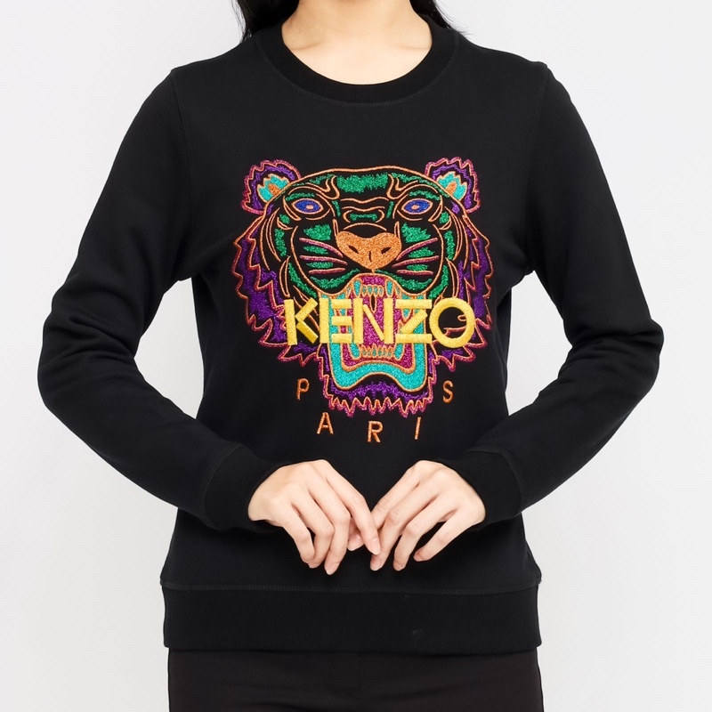 Ken. Tiger Crewneck Black Purple Gold