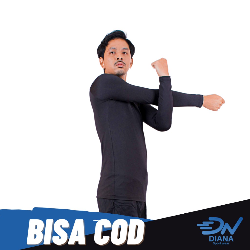 Baju manset baselayer pria lengan panjang warna hitam | manset pria jumbo