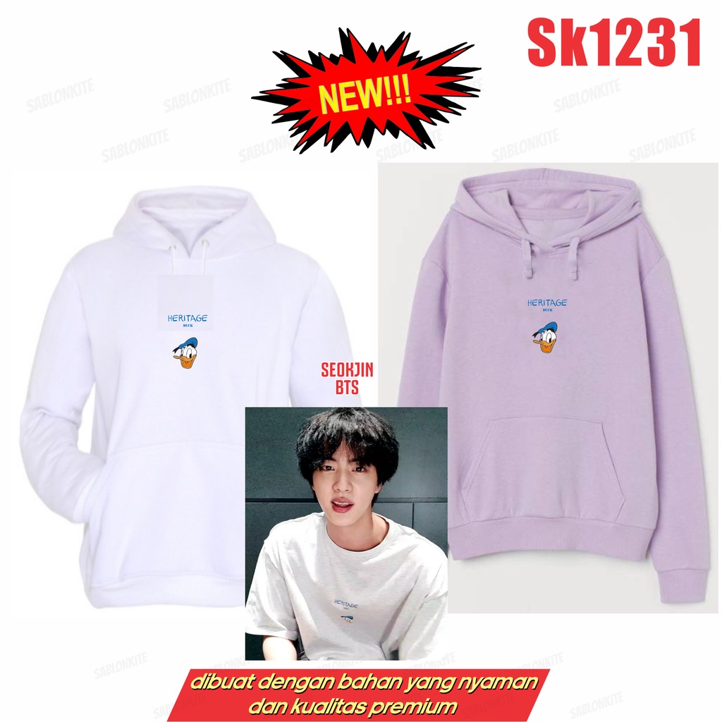 MURAH!!! SWEATER HOODIE SEOKJIN JIN DONALD HERI SK1231 SABLON DEPAN AJA