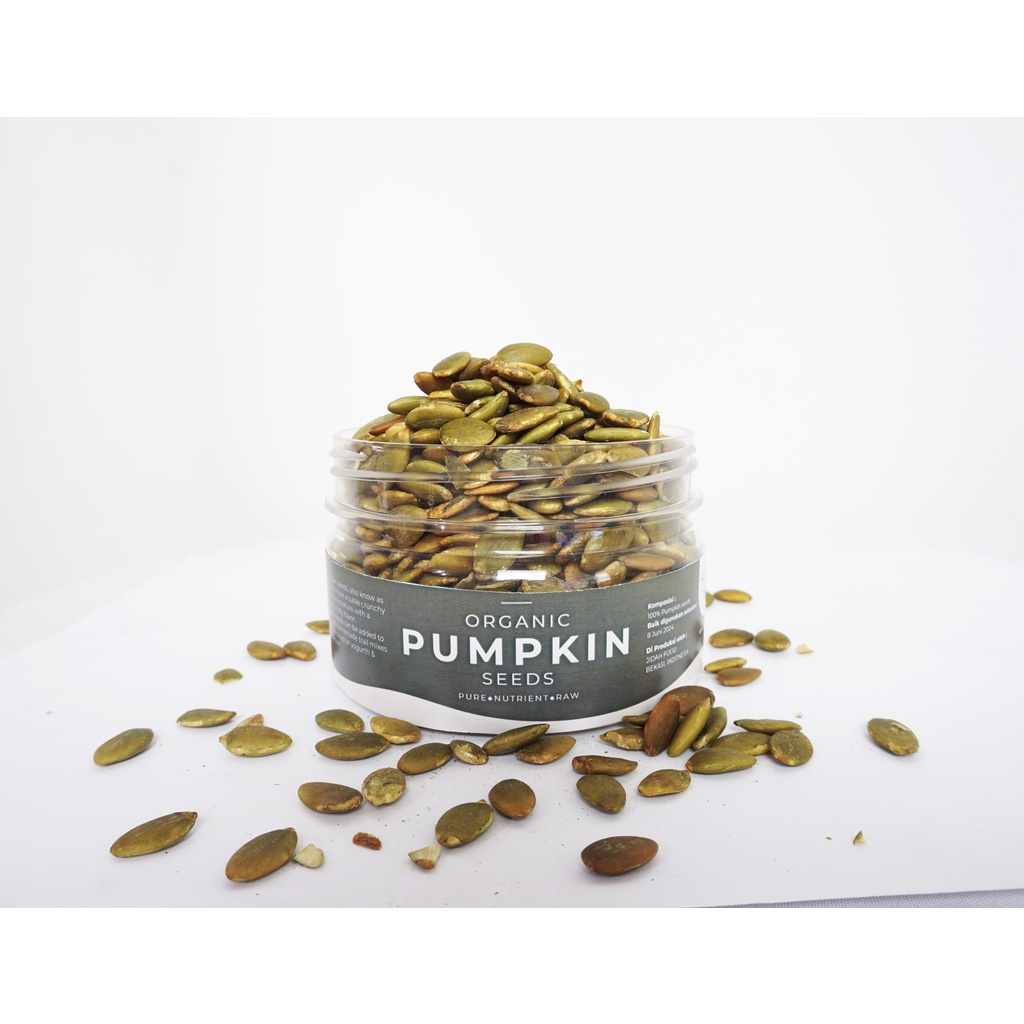 Pumpkin seed roasted organik premium biji labu non GMO pumkin seed panggang snack diet sehat garing cemilan kacang oven kacang hijau crunchy