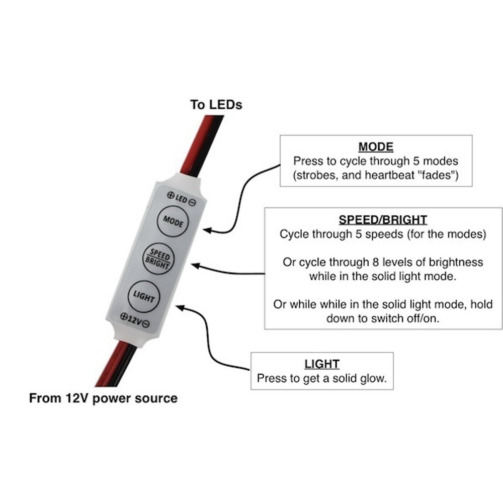 Cuci Gudang LED Controller Modul Led Dimmer Pengatur LED Dimmer Animasi Kedip 6 Speed 12-24V 6A