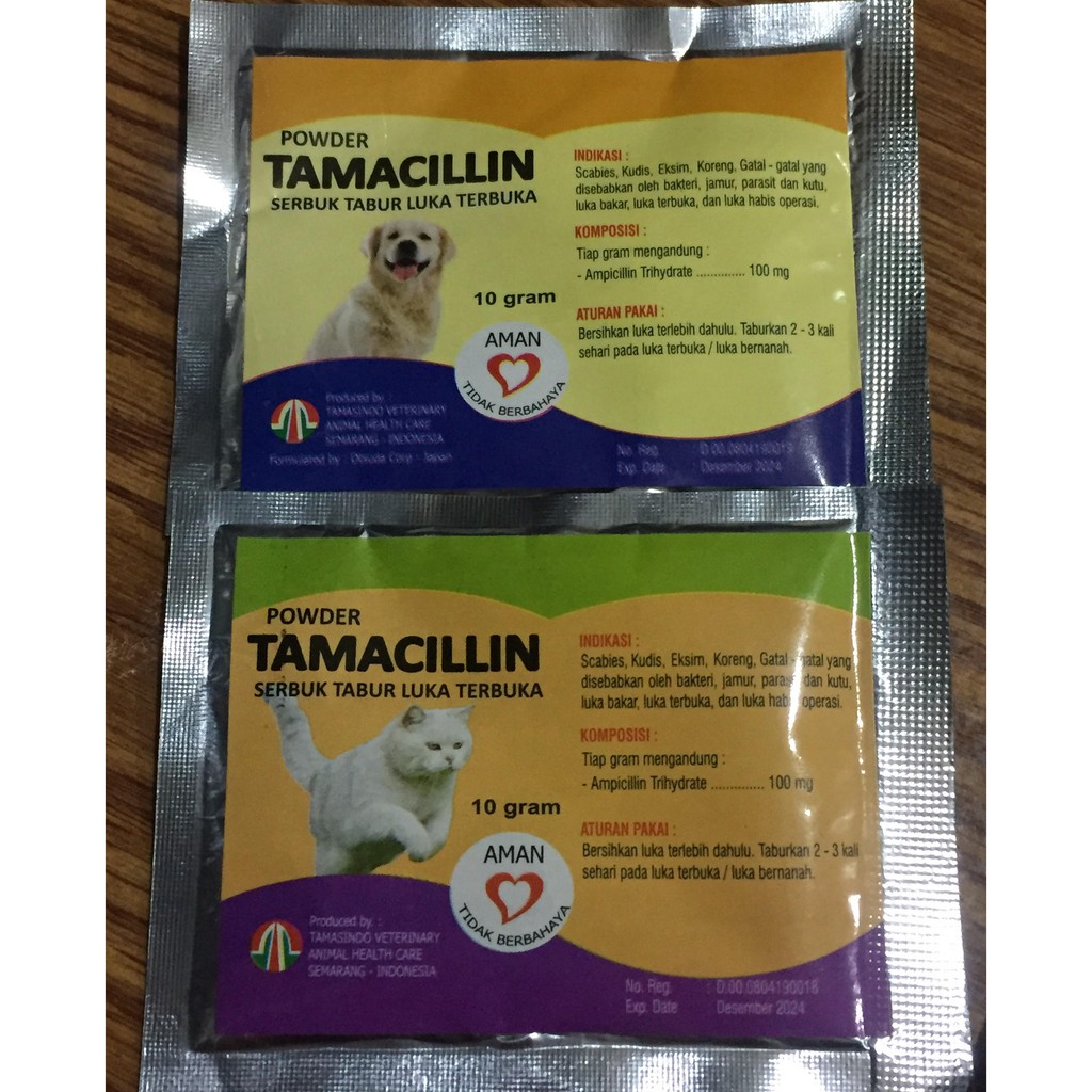 tamacillin serbuk tabur luka terbuka untuk anjing &amp; kucing