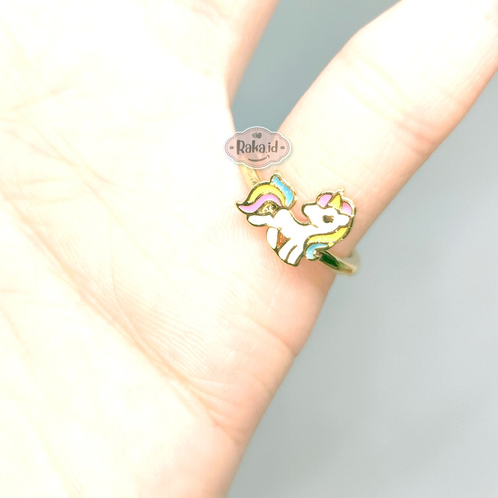 Cincin Anak Unicorn Pelangi Perhiasan Cantik Anak Lapis Emas 18k 703