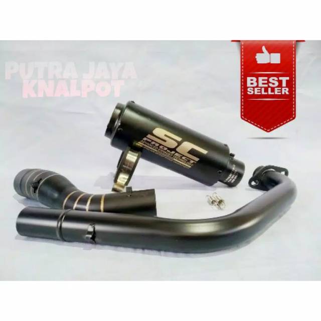 KNALPOT SC PROJECT BLACK DOFF SATRIA FU FU INJEKSI SONIC GSX150R