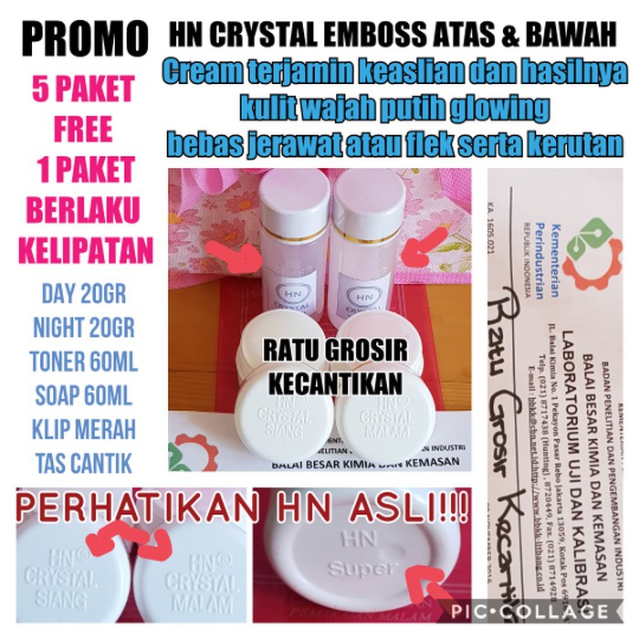 Terbaru   CREAM HN CRYSTAL EMBOSS 25gr ASLI/HN KRISTAL 25gr EMBOSS ATAS & BAWAH  (GURABERU)