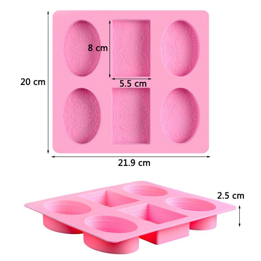 Preva Cetakan Sabun Silikon 3D Dekorasi Rumah Persegi Panjang Oval 6rongga Handmade Soaps Supplies