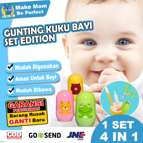 Ruzain Mall | Gunting Kuku Bayi 1 Set 4 in 1| Pemotong Kuku Bayi Lucu | Gunting Kuku Karakter Lucu